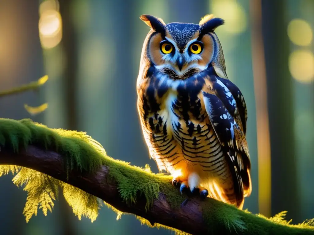 Fotografía de un Búho Chico en su hábitat natural, con detalles y colores impresionantes