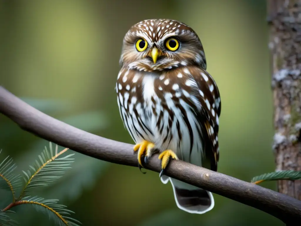 Búho pigmeo en bosque: características y adaptaciones singulares