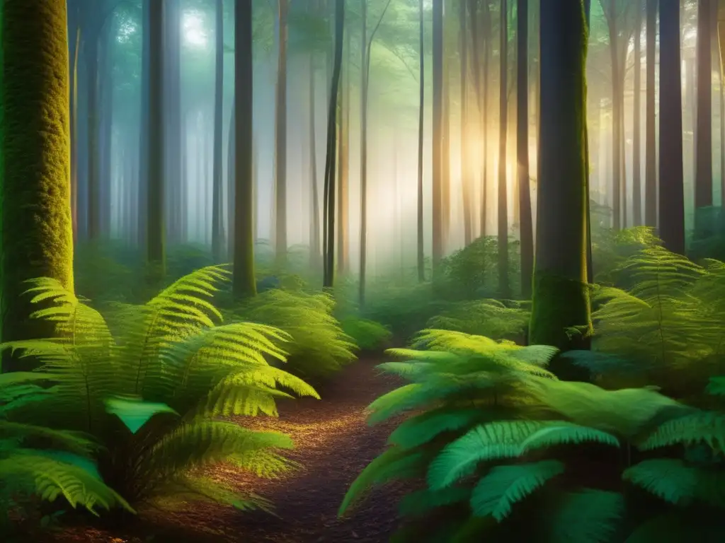 Rituales de apareamiento de búhos: pareja de búhos cautivadores en un bosque encantado al atardecer